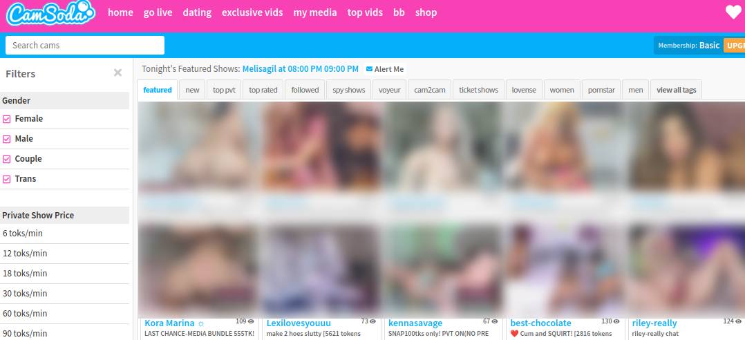 CamSoda With Cam Girl - Main Page