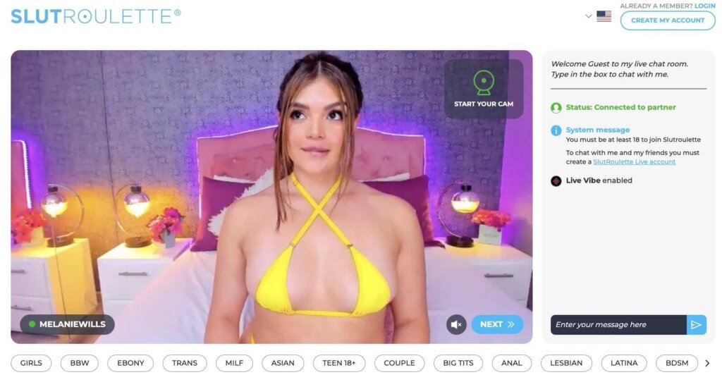 Slutroulette-Cam-Modell Slut Roulette Model Main Page