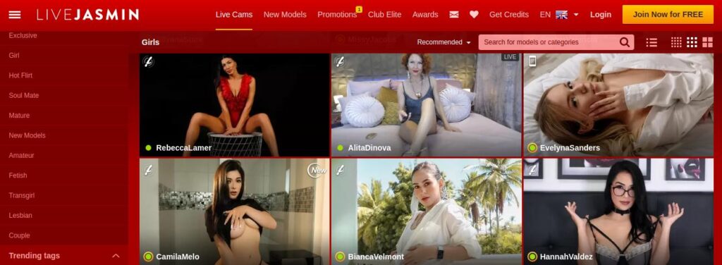 LiveJasmin Main Page