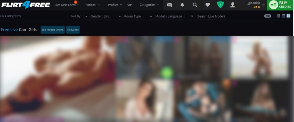Flirt4Free Cam Site Main Page Screenshot