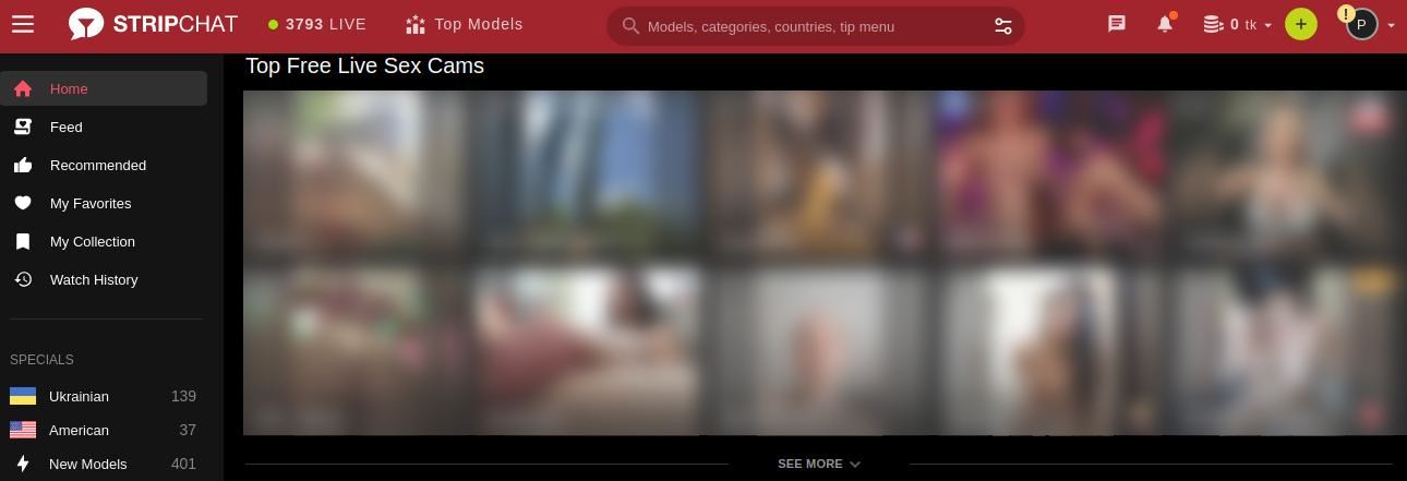 StripChat General Page With Live Cam Show