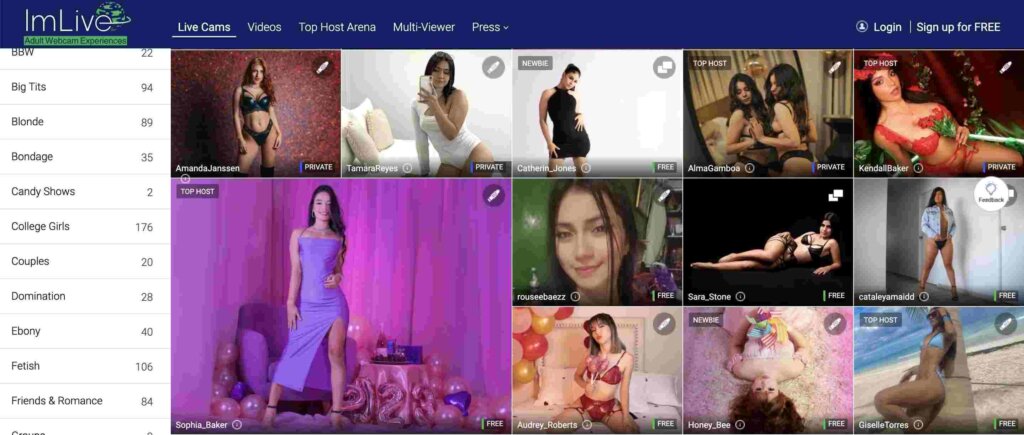 ImLive Modelle ImLive Main page screenshot 01
