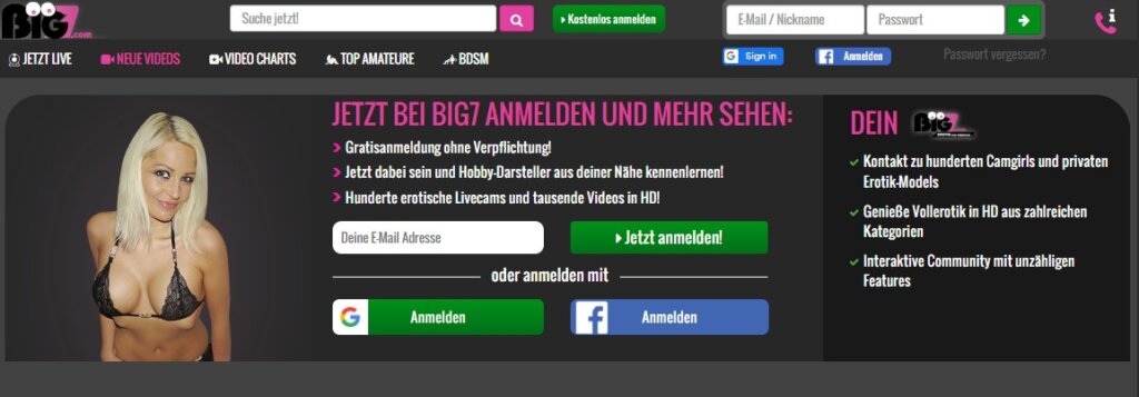 Screenshot Big7 Neue Videos